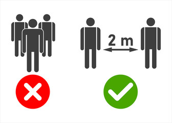 Social distance icon vector. social distancing icon. self quarantine sign