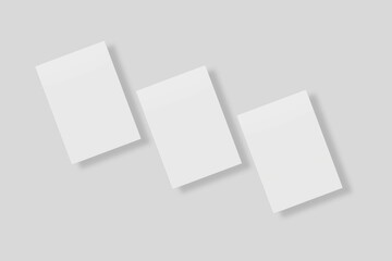 Blank paper for mockup. 3D Render