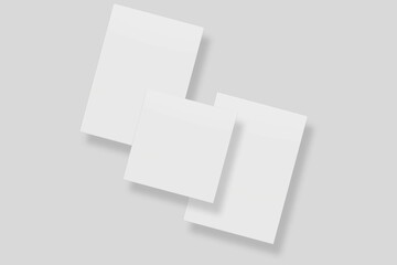 Blank paper for mockup. 3D Render