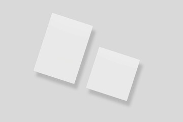 Blank paper for mockup. 3D Render