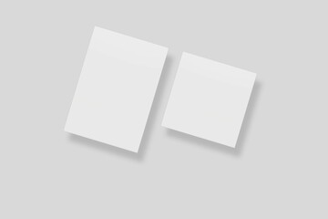 Blank paper for mockup. 3D Render