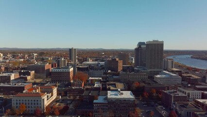 Panning left across downtown Springfield