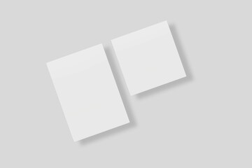 Blank paper for mockup. 3D Render