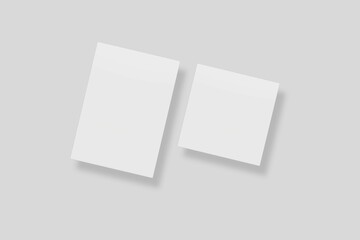 Blank paper for mockup. 3D Render