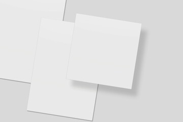 Blank paper for mockup. 3D Render