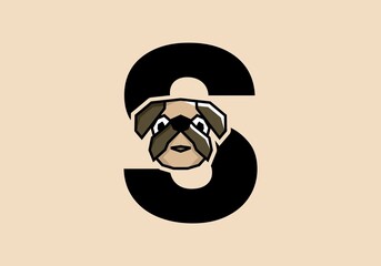 S initial letter with cute doggy head