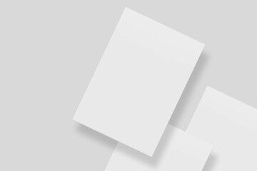 Blank paper for mockup. 3D Render
