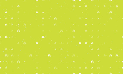 Seamless background pattern of evenly spaced white lungs symbols of different sizes and opacity. Vector illustration on lime background with stars