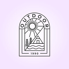 outdoor emblem logo vector illustration design