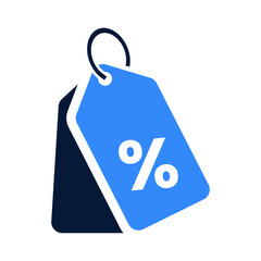 Percent, tag icon. Simple editable vector isolated on a white background.