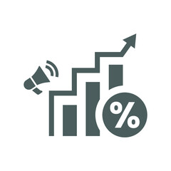 Paid Promotion icon. Gray vector graphics.