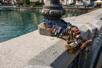 Locks on the bridge symbol of loyalty and eternal love