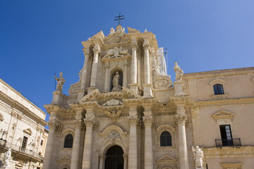 Fototapeta na wymiar Cathedral of the Nativity of Mary Most Holy (Duomo) in Syracuse, Sicily, Italy 