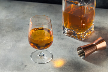 Boozy Whiskey in a Snifter Glass