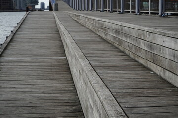 wooden embankment in perspective