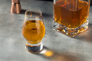 Boozy Whiskey in a Snifter Glass