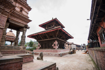 Kathmandu,Nepal - April 20,2019: Bhaktapur Durbar Square is royal palace of the old Bhaktapur...