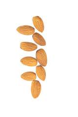 Almond nuts isolated on white background