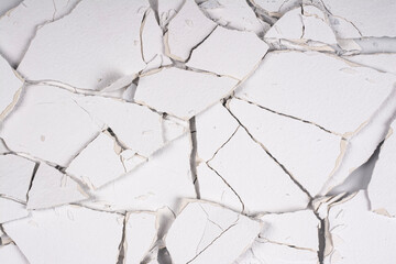 Pieces of gypsum plaster close-up.