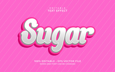 Editable text effect - sugar pink style
