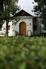 Fototapeta na wymiar Novodevichy Monastery in summer. Entrance. Moscow. Russia. 