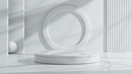 Creative drawing of 3D simulation scene product stand