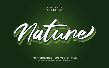 Editable text effect - nature green text style