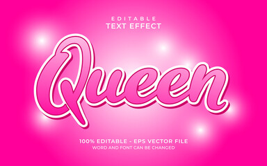 Editable text effect - queen pink text style
