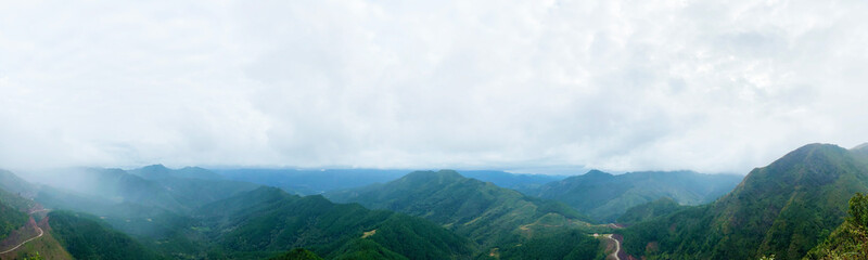 Naklejka premium Panorama view of Northern Vietnam mountain in Binh Lieu