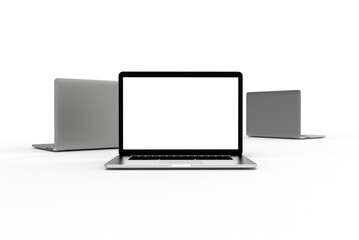 Modern laptop isolated on white background. 3D Illustration.