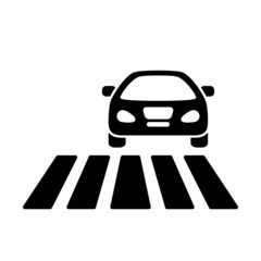 Traffic, Zebra Cross Icon Logo Design Vector Template Illustration
