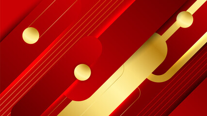 Luxury elegant gold in red abstract design background