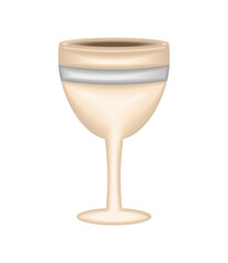 ancient chalice on white background