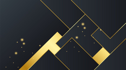 Abstract black and gold shapes background