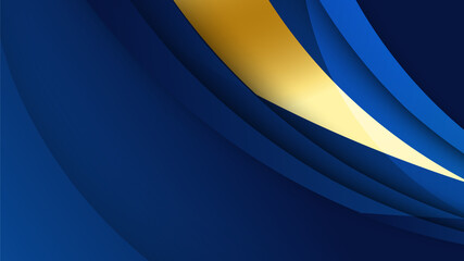 Abstract luxury dark blue background with golden lines