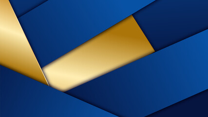 Abstract luxury dark blue background with golden lines