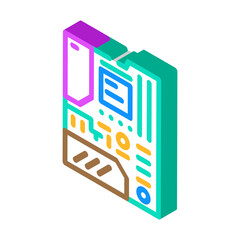 motherboard computer isometric icon vector. motherboard computer sign. isolated symbol illustration
