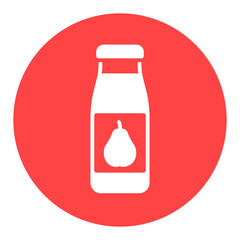 Bottle of pear juice vector glyph icon