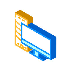 computer with monitor isometric icon vector. computer with monitor sign. isolated symbol illustration