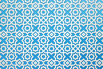 Seamless pattern in islamic traditional style. Blue and white colors.