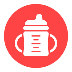 Toddler sippy cup vector glyph icon
