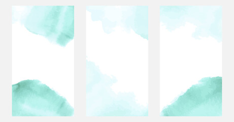 set background of blue watercolor stains