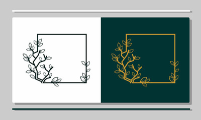 Tree pattern plaid frame design with leaves
