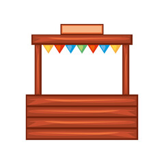 wooden booth and garland