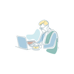 person working on laptop