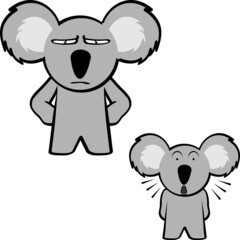 cute koala cartoon kawaii expressions set collection in vector format