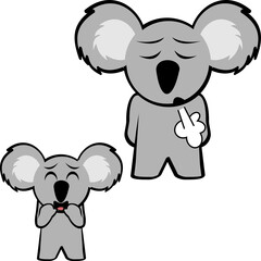 cute koala cartoon kawaii expressions set collection in vector format