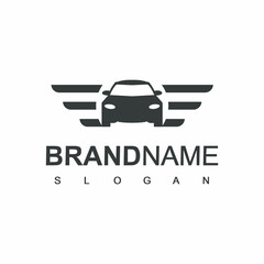 Car  Logo Design Template, Car Racing Team With Wing Symbol