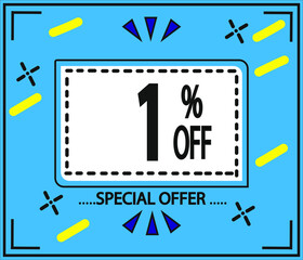 1% DISCOUNT. Special Offer Marketing Ad.
blue banner