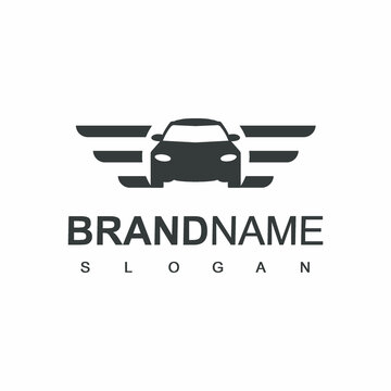 Car  Logo Design Template, Car Racing Team With Wing Symbol